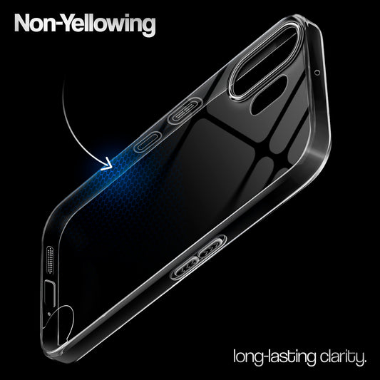 Crystal Clear Anti-Yellow Transparent Back Cover Case With Camera Ring Protection for CMF Nothing Phone 2 Pro