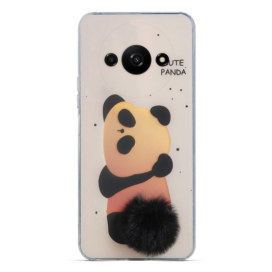 Printed matte back with fur detailing Back cover For Redmi A3 2024