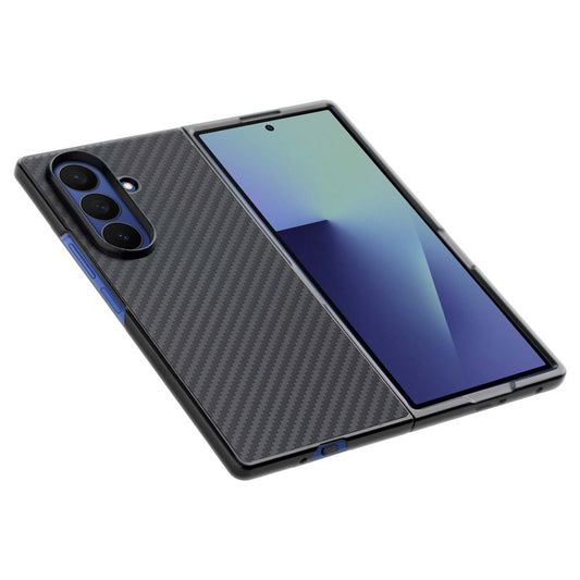 Carbon Fiber TPU Back Cover for Samsung Z Fold 7 with Checkered Printed Designs