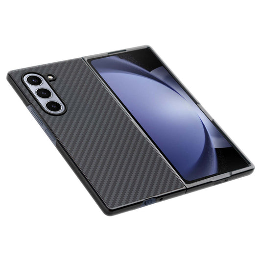 Carbon Fiber TPU Back Cover for Samsung Z Fold 5 with Checkered Printed Designs