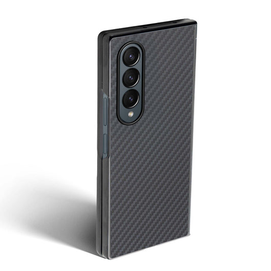 Carbon Fiber TPU Back Cover for Samsung Z Fold 4 with Checkered Printed Designs