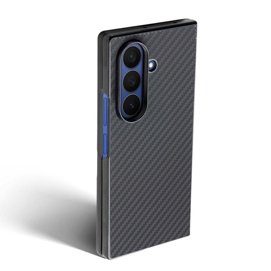 Carbon Fiber TPU Back Cover for Samsung Z Fold 7 with Checkered Printed Designs