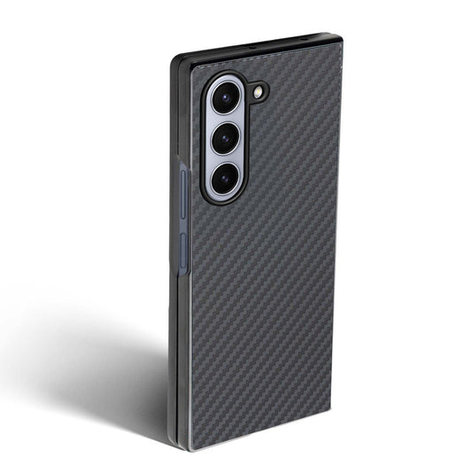Carbon Fiber TPU Back Cover for Samsung Z Fold 5 with Checkered Printed Designs