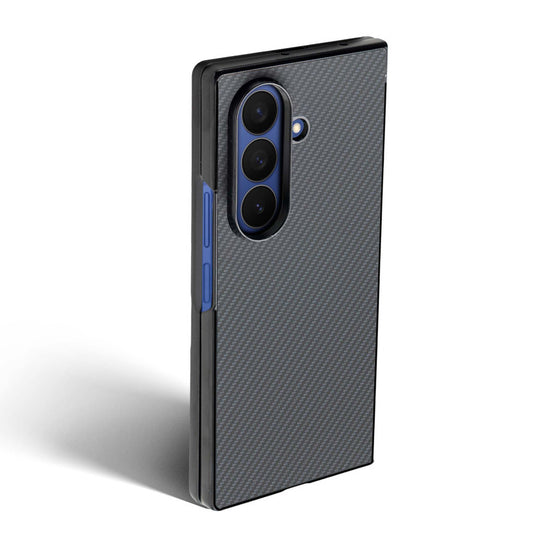 Carbon Fiber TPU Back Cover for Samsung Z Fold 7 with Checkered Printed Designs