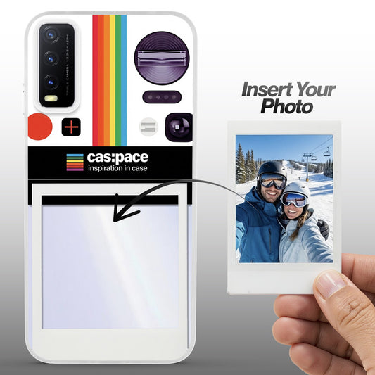Designer Cover Case with Customizable Transparent Slot for Personalised Photos For Vivo Y20A