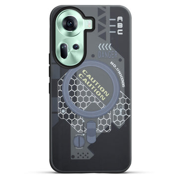 Mechanical Circuit Sector Print Hard Back Cover For Oppo Reno 11 5G