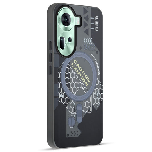 Mechanical Circuit Sector Print Hard Back Cover For Oppo Reno 11 5G