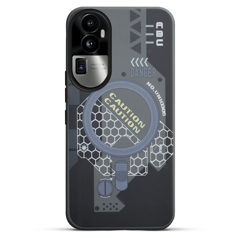 Mechanical Circuit Sector Print Hard Back Cover For Oppo Reno 10 Pro Plus 5G