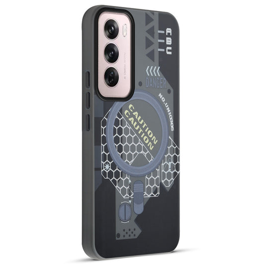 Mechanical Circuit Sector Print Hard Back Cover For Oppo Reno 12 Pro 5G