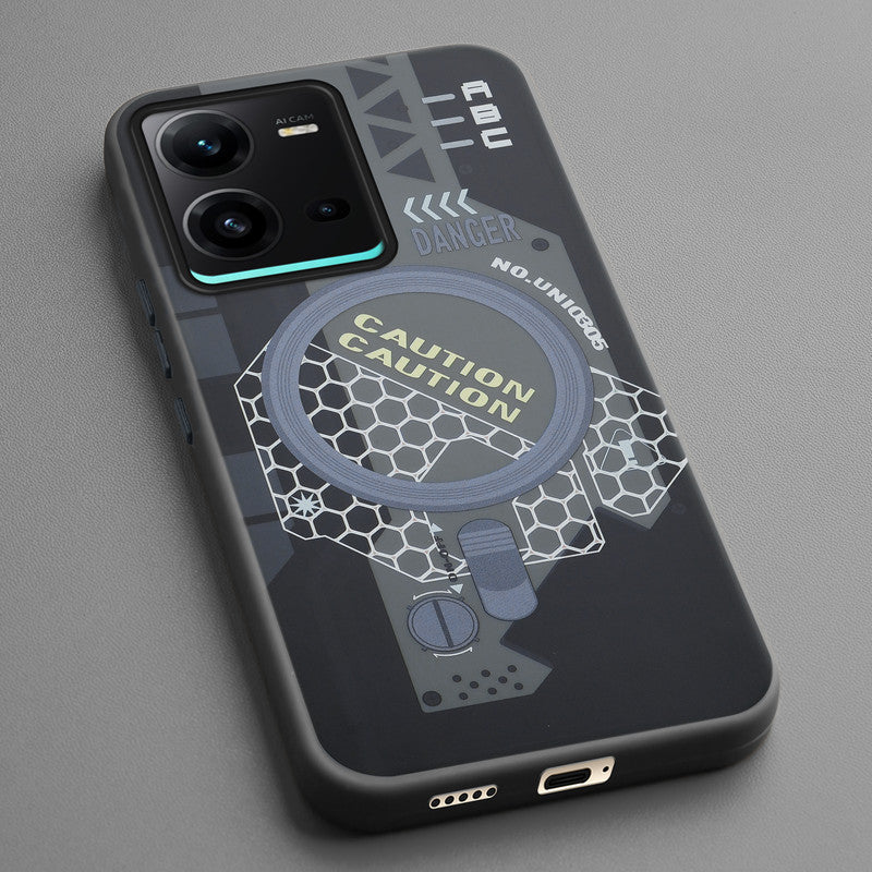 Mechanical Circuit Print Hard Back Cover For Vivo V25 5G