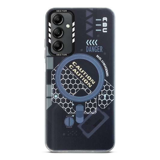 Mechanical Circuit Sector Print Hard Back Cover For Samsung A14 4G