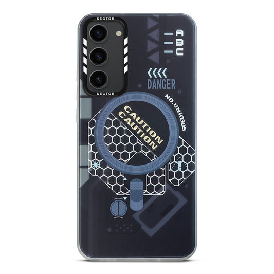 Mechanical Circuit Sector Print Hard Back Cover For Samsung S23 5G