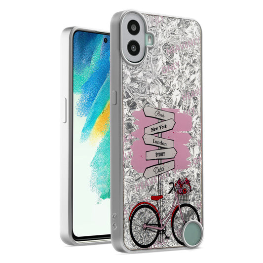 Shiny Foil Design Printed Back Case for CMF by Nothing Phone 1 With Soft Edges with Glossy Semi-Hard Back