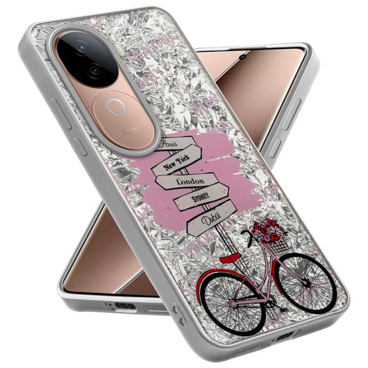 Shining Glossy Gradient Glitter Phone Back Cover Case for Vivo V40e 5G