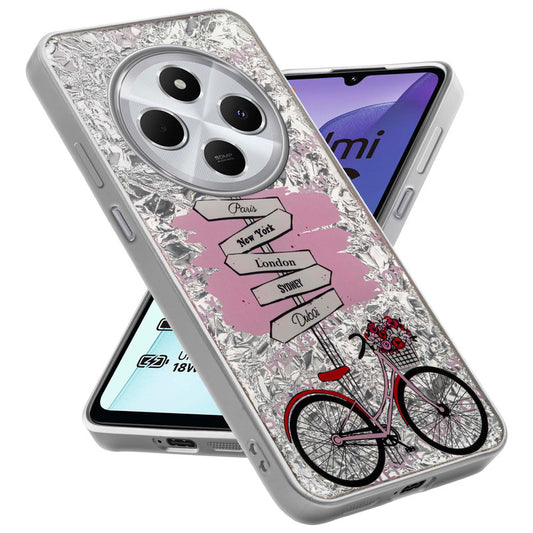 Shiny Foil Design Printed Back Case for Redmi 14C 5G With Soft Edges with Glossy Semi-Hard Back