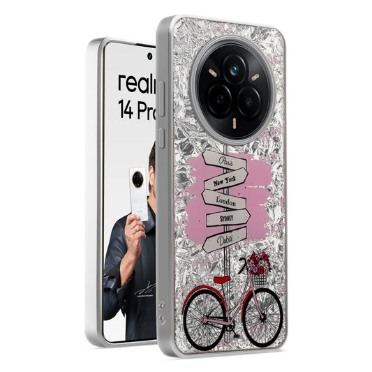 Shiny Foil Design Printed Back Case for Realme 14 Pro 5G With Soft Edges with Glossy Semi-Hard Back