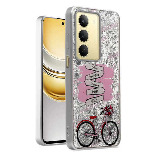 Shiny Foil Design Printed Back Case for Realme Narzo 80x 5G With Soft Edges with Glossy Semi-Hard Back