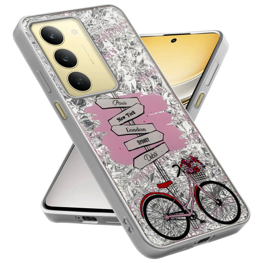 Shiny Foil Design Printed Back Case for Realme Narzo 80x 5G With Soft Edges with Glossy Semi-Hard Back