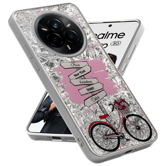 Shiny Foil Design Printed Back Case for Realme 14 Pro 5G With Soft Edges with Glossy Semi-Hard Back