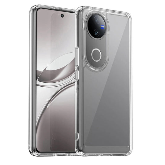 Minimalist Transparent Hard Case For Vivo V50 5G with Silver Button Detailing & Camera Protection Edges