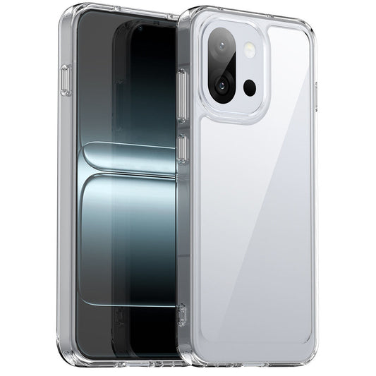 Minimalist Transparent Hard Case For OnePlus 13s with Silver Button Detailing & Camera Protection Edges