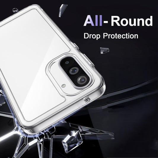 Minimalist Transparent Hard Case For Samsung A26 5G with Silver Button Detailing & Camera Protection Edges