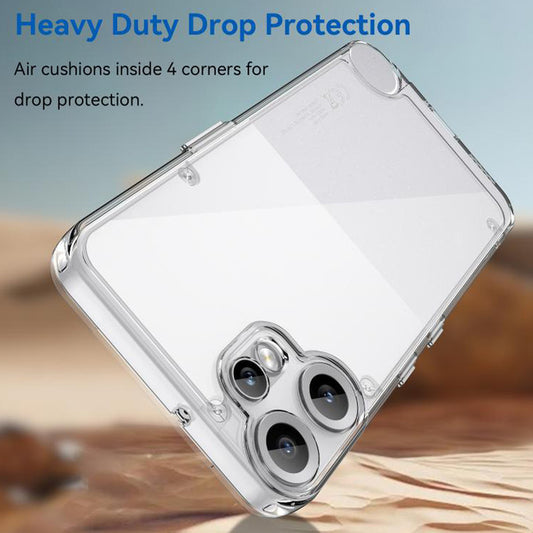 Minimalist Transparent Hard Case For CMF Nothing Phone 2 Pro with Silver Button Detailing & Camera Protection Edges