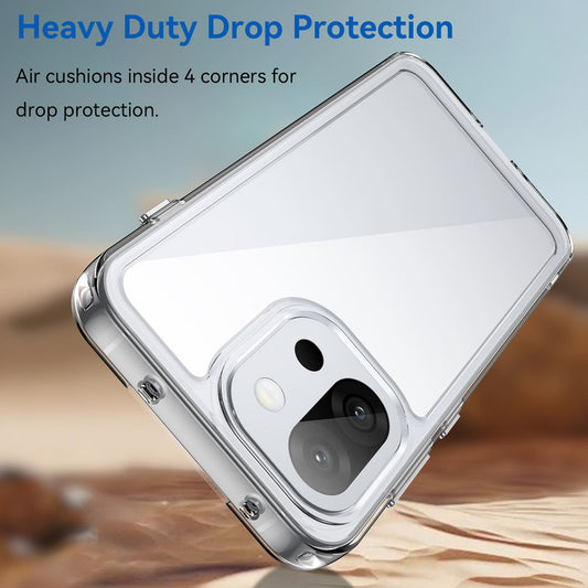 Minimalist Transparent Hard Case For OnePlus 13s with Silver Button Detailing & Camera Protection Edges
