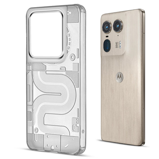 Soft Transparent Slim Fit Frosted Matte Silicone TPU With Matte Ring Camera Protection Back Cover for Motorola Moto Edge 50 Ultra 5G