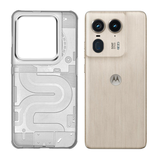 Soft Transparent Slim Fit Frosted Matte Silicone TPU With Matte Ring Camera Protection Back Cover for Motorola Moto Edge 50 Ultra 5G
