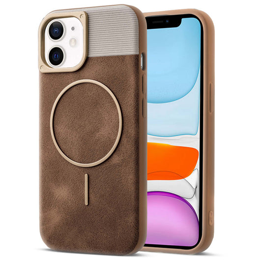 Luxury PU Leather Hard Back Case for Apple iPhone 11, With Micro-Fiber Cloth inside, MagSafe Compatible