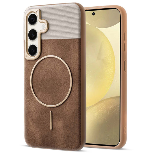 Luxury Leather MagSafe Case for Samsung S25 5G