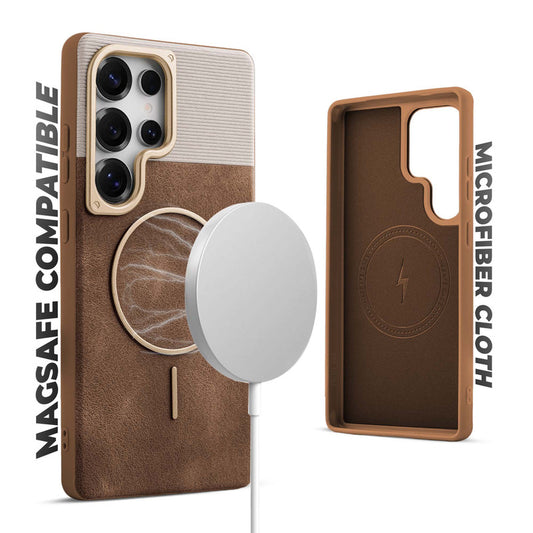 Luxury Leather MagSafe Case for Samsung S25 Ultra 5G