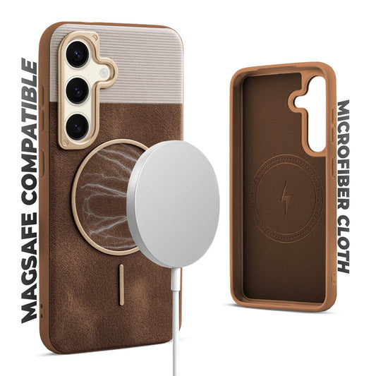 Luxury Leather MagSafe Case for Samsung S24 5G