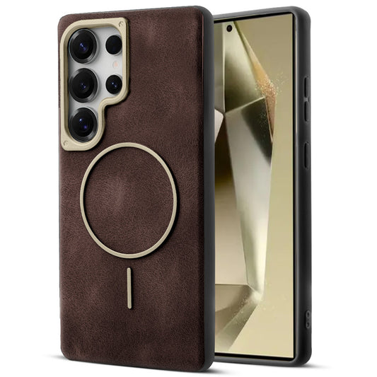 Elite PU Leather Case for Samsung S25 Ultra 5G , Hard Shell with Soft Inner Fabric & MagSafe Support