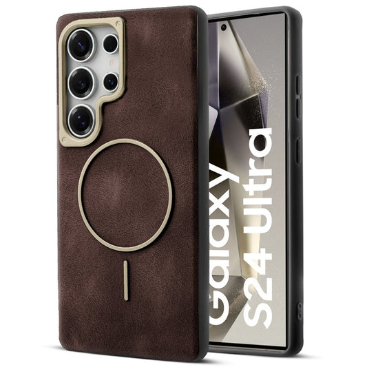 Elite PU Leather Case for Samsung S24 Ultra 5G , Hard Shell with Soft Inner Fabric & MagSafe Support