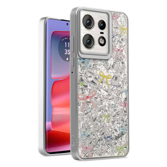 Shiny Foil Design Printed Back Case for Motorola Moto Edge 50 Pro 5G With Soft Edges with Glossy Semi-Hard Back