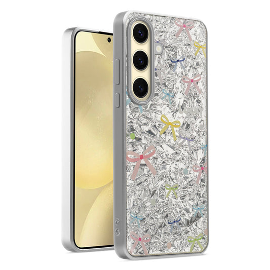 Shiny Foil Design Printed Back Case for Samsung S25 5G With Soft Edges with Glossy Semi-Hard Back
