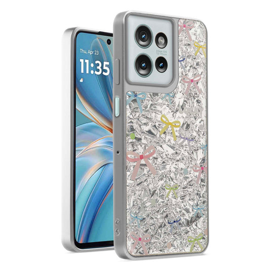 Shining Glossy Gradient Glitter Phone Back Cover Case for Motorola G75 5G