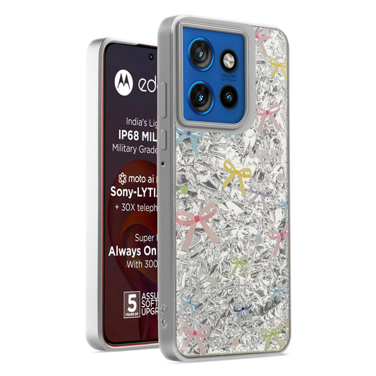 Shiny Foil Design Printed Back Case for Motorola Moto Edge 50 Neo 5G With Soft Edges with Glossy Semi-Hard Back