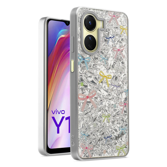 Shiny Foil Design Printed Back Case for Vivo Y16 With Soft Edges with Glossy Semi-Hard Back