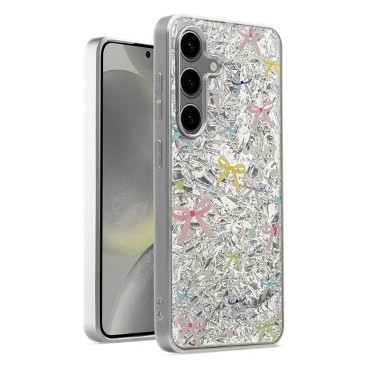 Shiny Foil Design Printed Back Case for Samsung S24 5G With Soft Edges with Glossy Semi-Hard Back