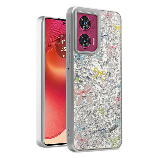 Shiny Foil Design Printed Back Case for Motorola Moto Edge 50 Fusion 5G With Soft Edges with Glossy Semi-Hard Back