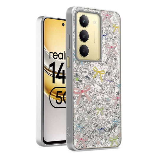 Shiny Foil Design Printed Back Case for Realme 14x 5G With Soft Edges with Glossy Semi-Hard Back