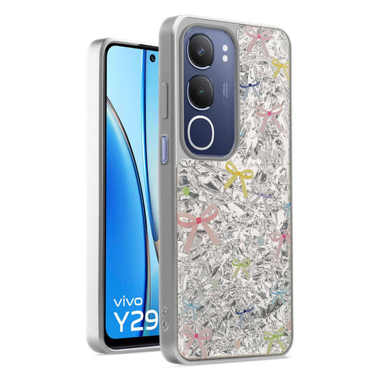 Shiny Foil Design Printed Back Case for Vivo Y29 5G With Soft Edges with Glossy Semi-Hard Back