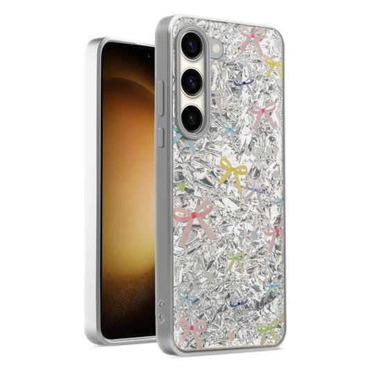 Shiny Foil Design Printed Back Case for Samsung S23 5G With Soft Edges with Glossy Semi-Hard Back