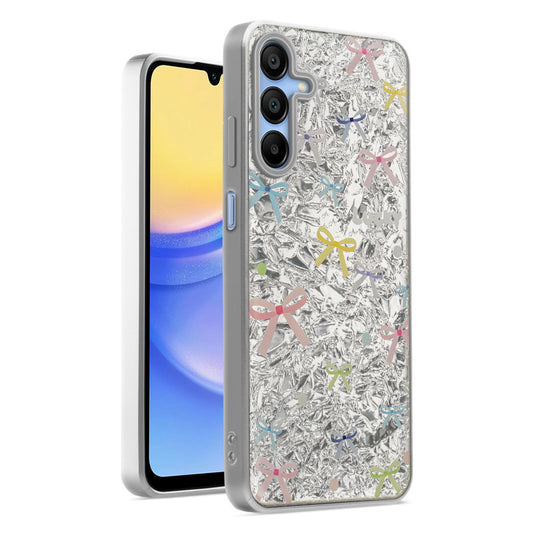 Shiny Foil Design Printed Back Case for Samsung A15 5G With Soft Edges with Glossy Semi-Hard Back