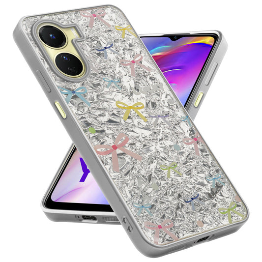 Shiny Foil Design Printed Back Case for Vivo Y16 With Soft Edges with Glossy Semi-Hard Back