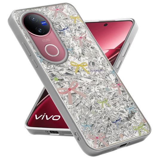 Shiny Foil Design Printed Back Case for Vivo V50 5G With Soft Edges with Glossy Semi-Hard Back