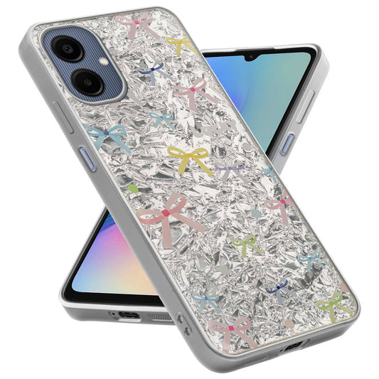 Shiny Foil Design Printed Back Case for Samsung A06 5G With Soft Edges with Glossy Semi-Hard Back